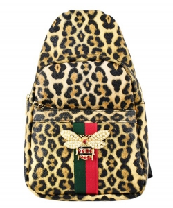 Fashion Queen Bee Sling Backpack AD750B LEOPARD